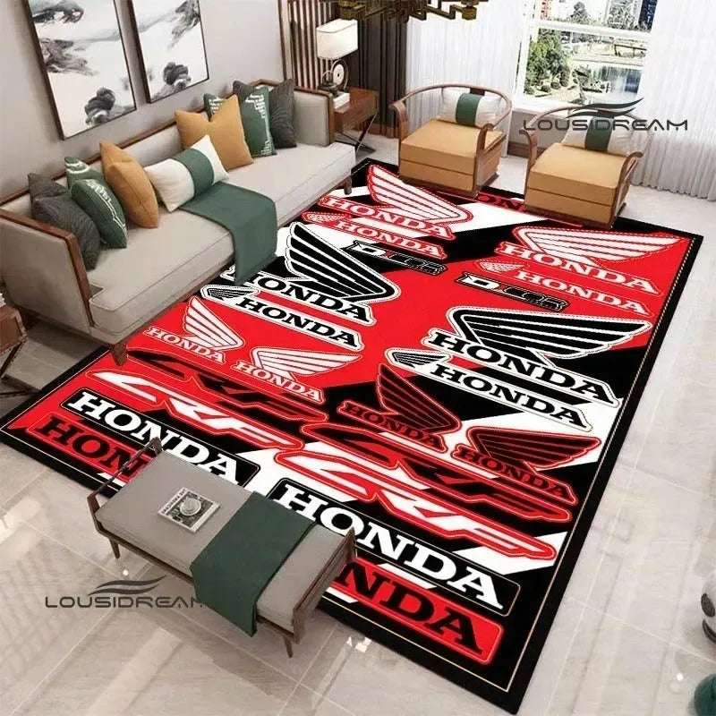 HRC HONDA Motorcycle Logo Printed Carpet Non-slip Carpet Carpets for Living Room Yoga Mat Outdoor Carpet Birthday Gift