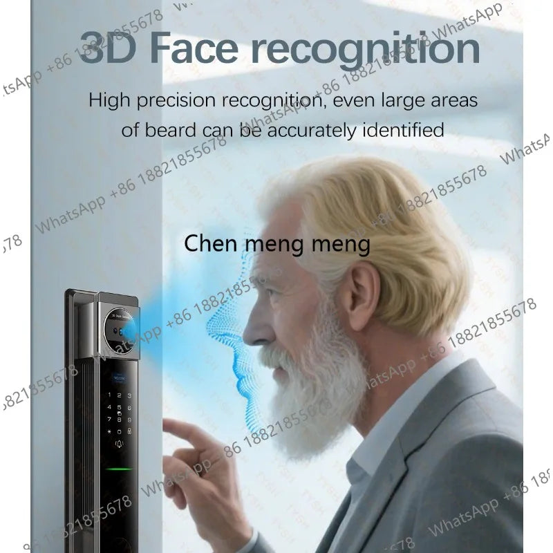 Face Real-time Intercom Smart Door Lock Biometric Electronic Security Camera Intelligent Fingerprint Password Key Unlock
