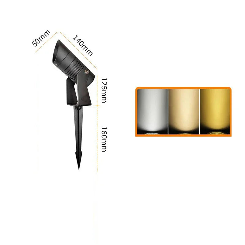 All Aluminum Outdoor LED Garden Lighting 3W 7W 12W 15W Spike Lawn Lamp Waterproof Lighting Garden Path Spotlights AC220V 12V 24V