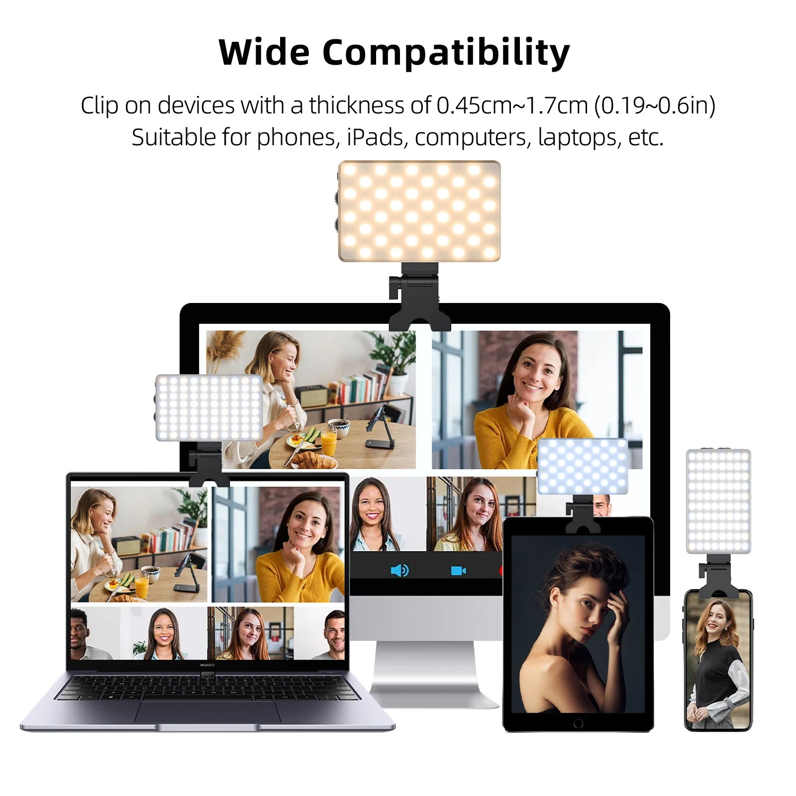 Portable LED Selfie Light CL-V12A - Adjustable Color Temperature Tidesmit