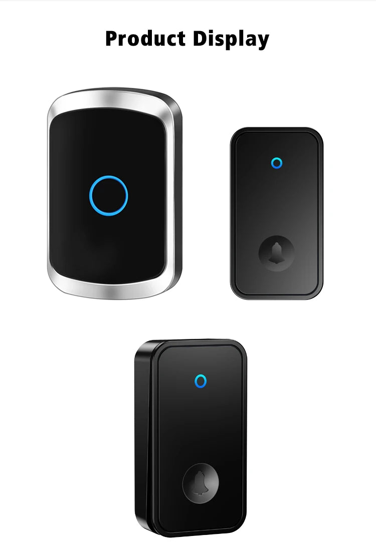 Self Powered Waterproof Wireless Doorbell Smart Home Without Battery Doorbell With Ringtone 150M Remote Receiver Bell