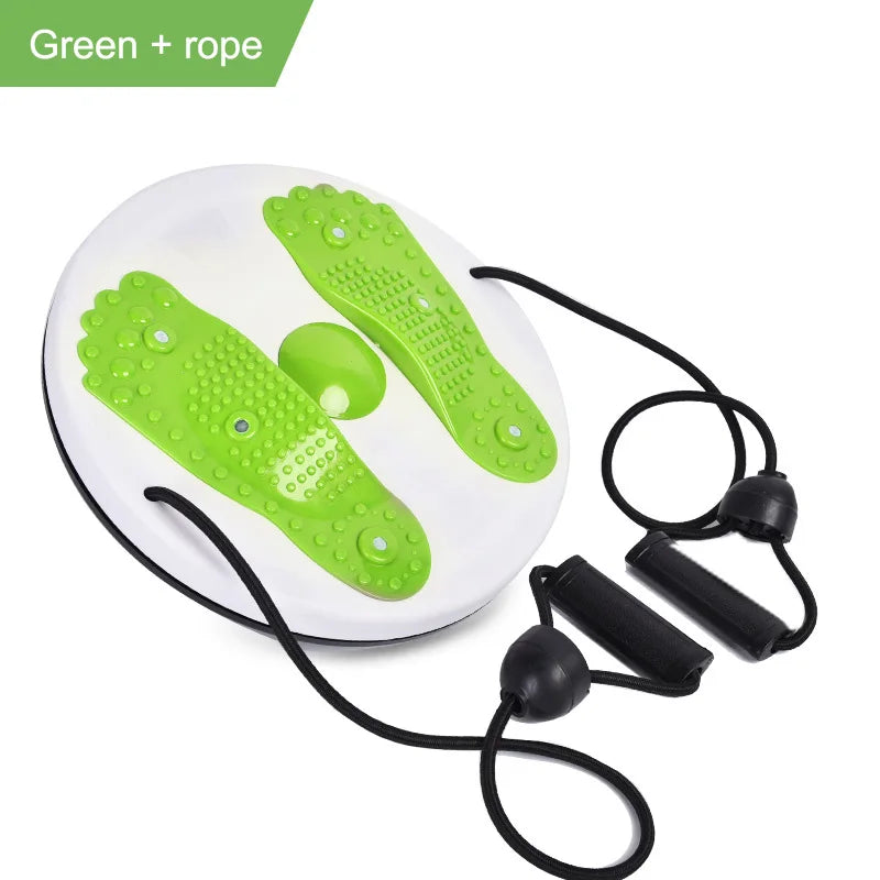 Waist Twisting Disc with Magnetic Massage - Durable Core Toner Body Shaping Massage Equipment Green with rope Tidesmit