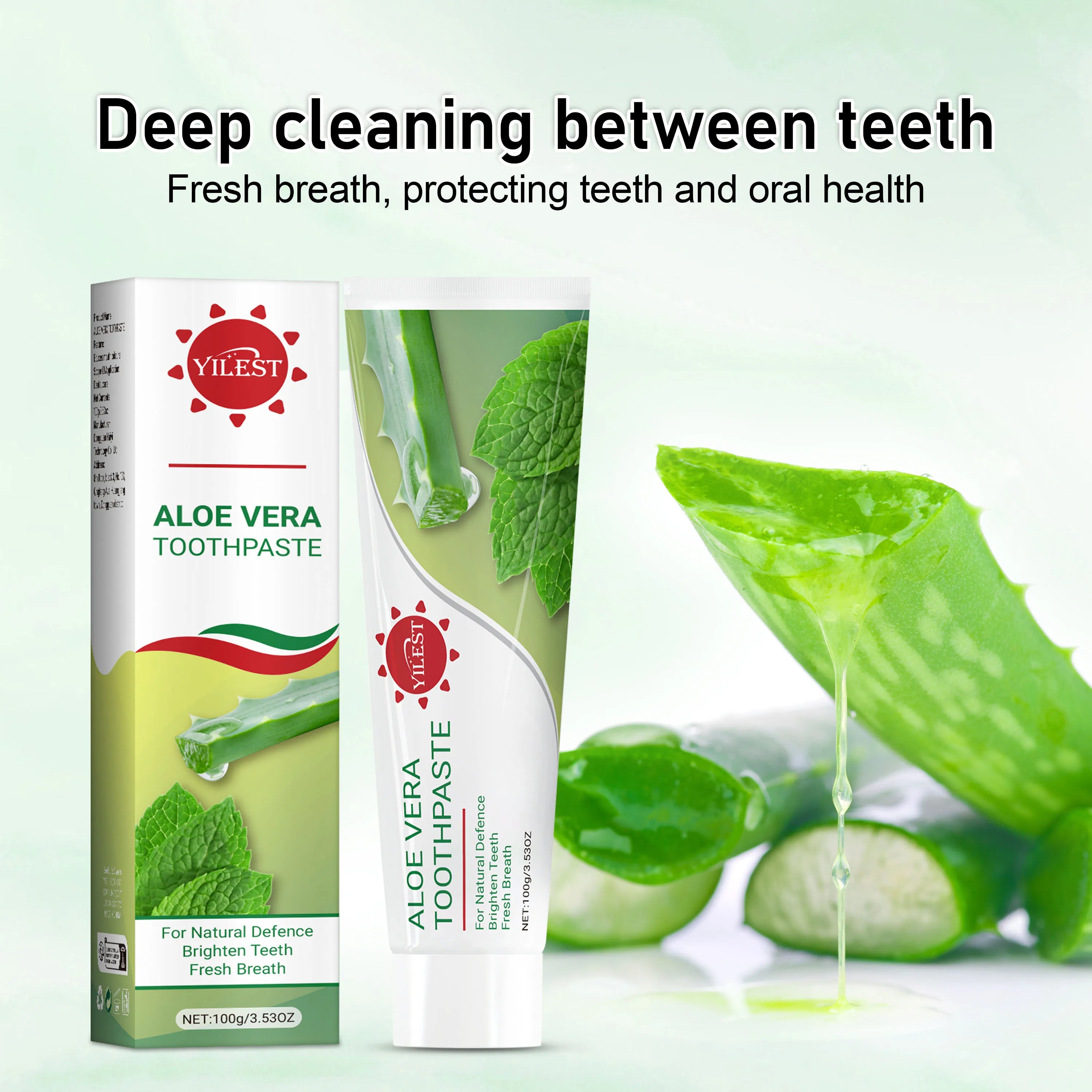 Tidesmit Aloe Vera toothpaste for teeth whitening and gum health with natural peppermint extract