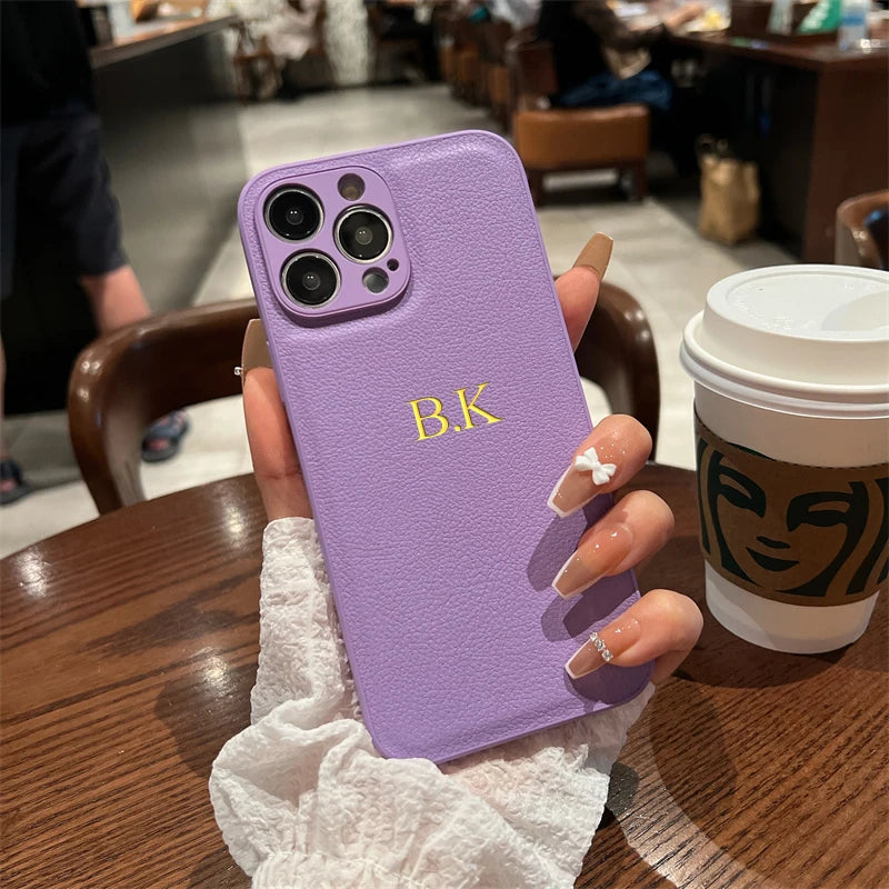 Personalised iPhone Case: Custom Initial Slim Fit Cover with Drop Protection Purple Tidesmit