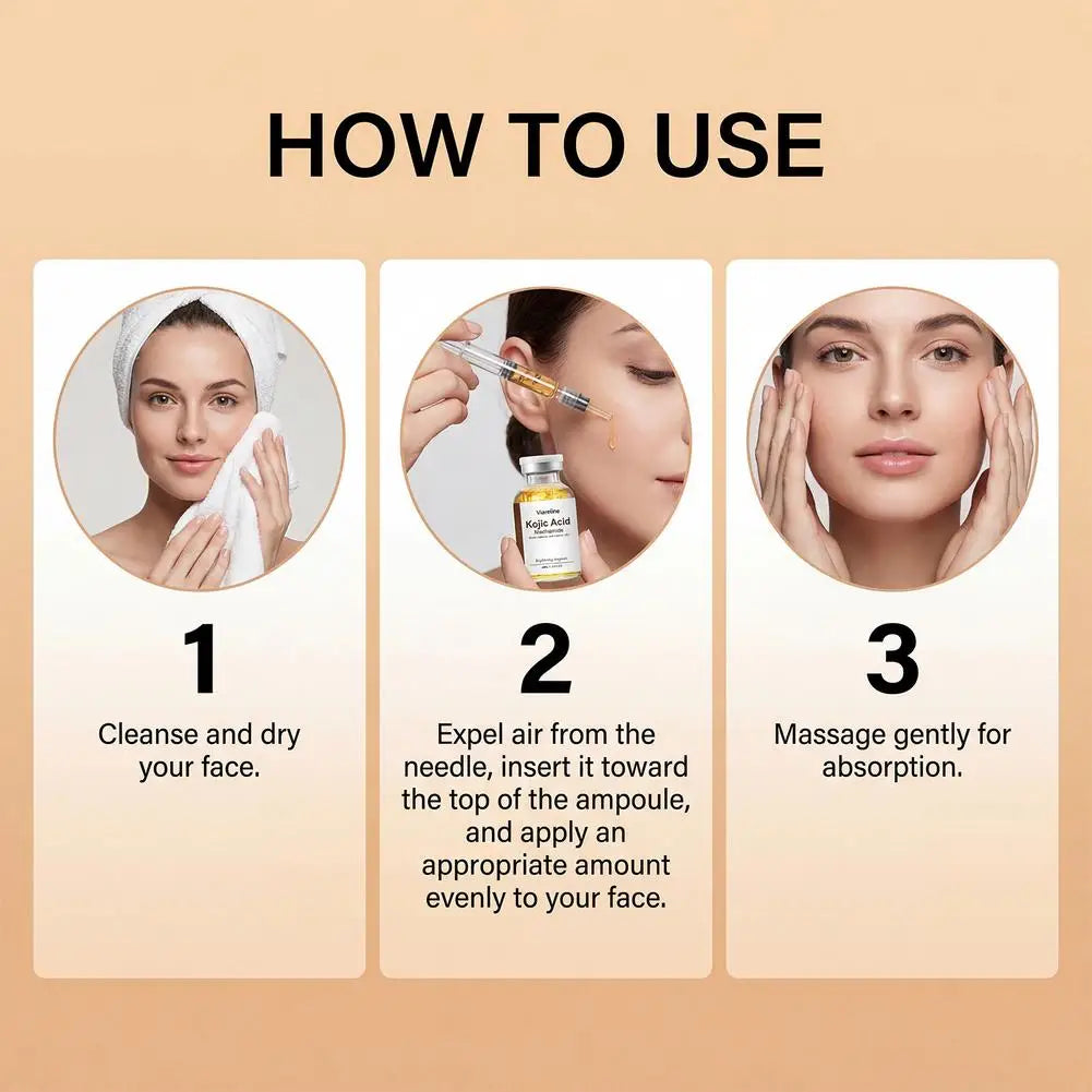 Brightening Kojic Acid & Niacinamide Ampoule 40ml Even Skin Tone Hydrating Moisturizing Dual Care Easy To Use Skincare