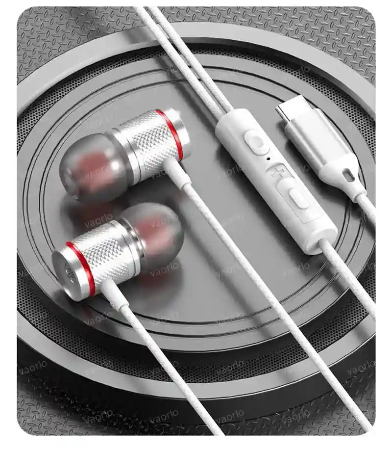 Wired Earbuds with Mic: 7.1 Surround Sound Type-C & 3.5mm AUX Tidesmit