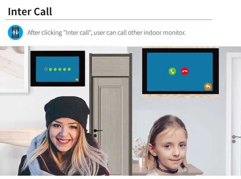 Wifi Tuya App Video Intercom 1080P Video Doorbell HD Camera for Apartment 7/10inch Touch Monitor one-key Unlock Motion Detection