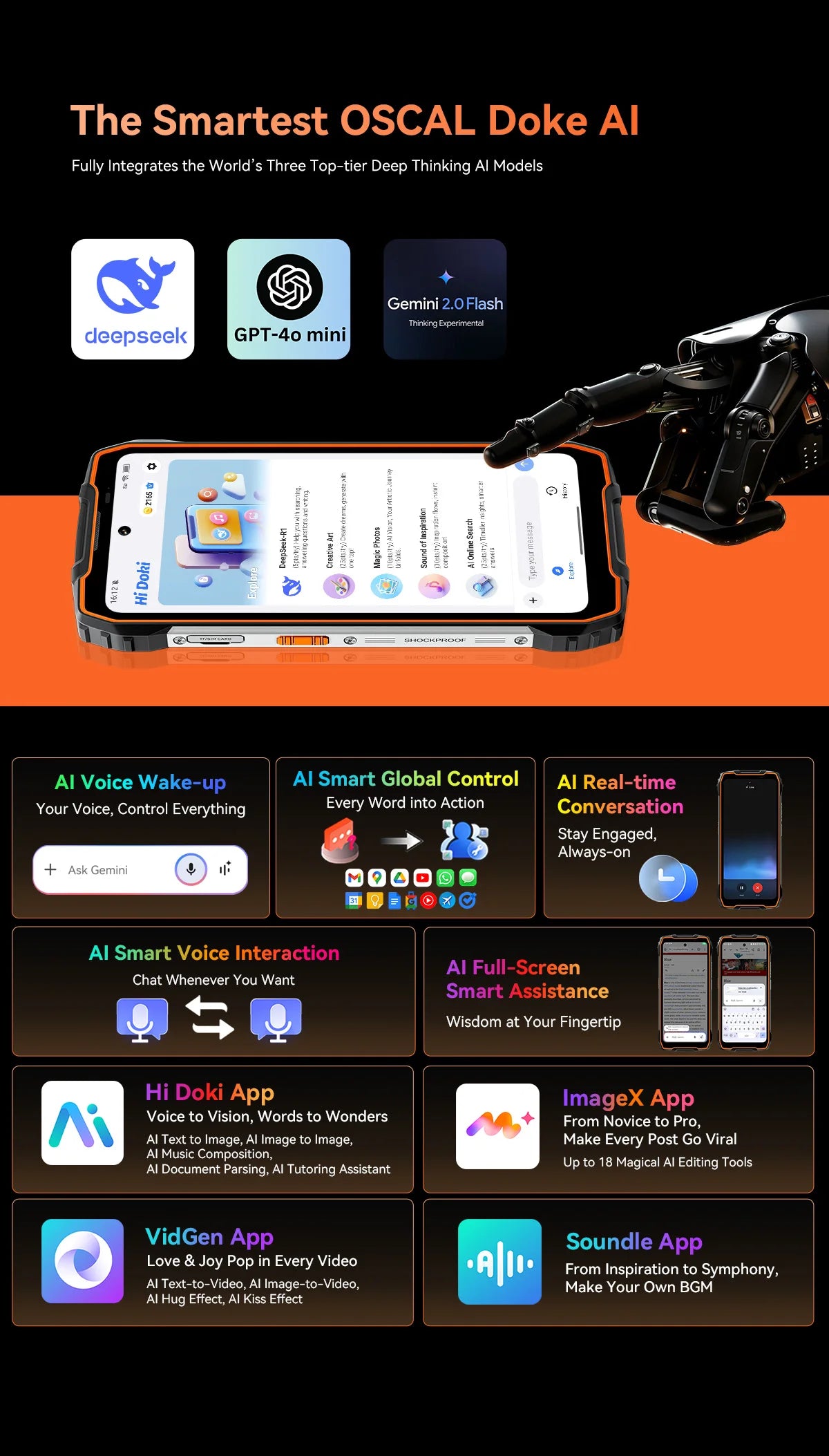 Blackview OSCAL PILOT 3 5G AI Rugged Smartphone MTK 6300, 6.78" 2.4K Display 120Hz, 12GB 256GB, 7500Amh Battery Phone,Android15