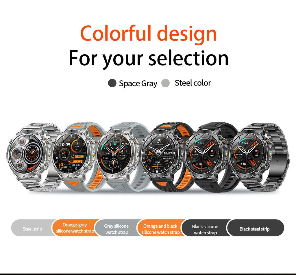 New GPS Sapphire Glass Smartwatch Business men 1.7-inch AMLED Screen Clock 1400mAh Battery 10ATM waterproof Titanium alloy Watch