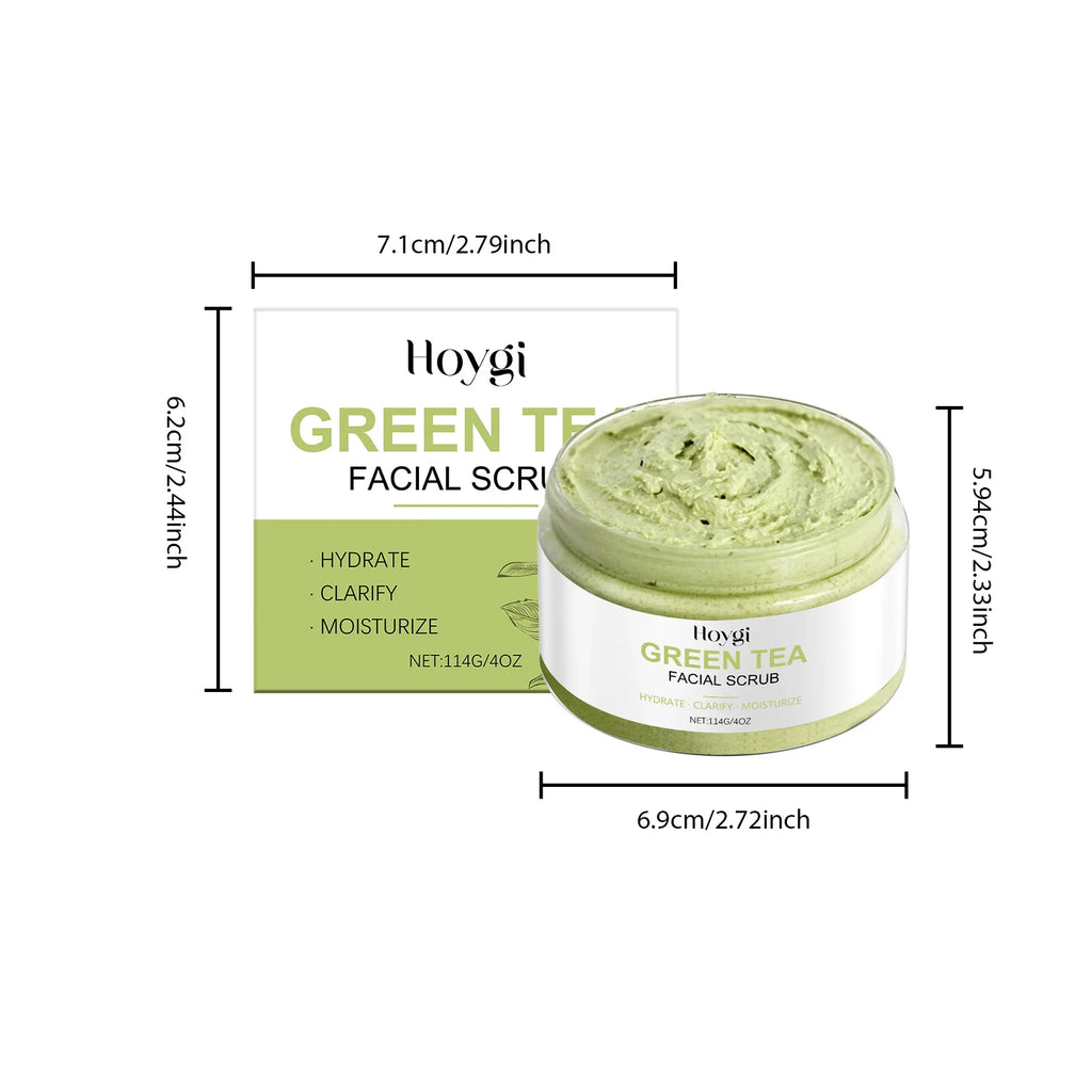 Green Tea Facial Scrub - Deep Pore Exfoliating Cleanser for Skin Care Scrubs Treatments Tidesmit