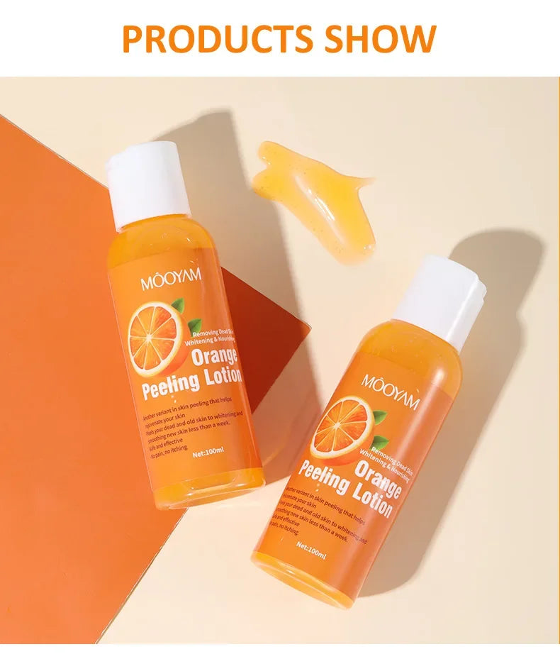 Orange Peeling Lotion for Gentle Body Exfoliation - Natural AHA Formula Scrubs Treatments Tidesmit