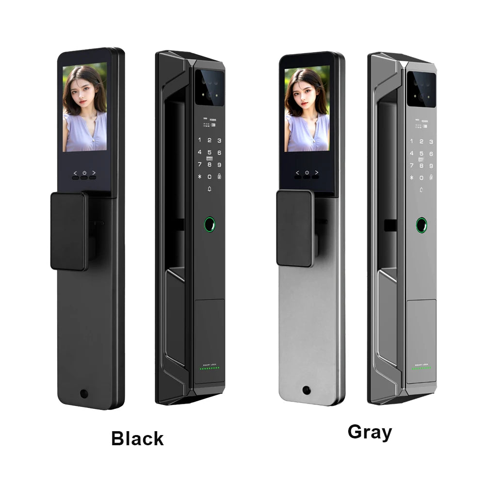 RAYKUBE 21-language Voice Camera Palm Vein Smart Fingerprint Lock Face Recognition Digital Lock With Video Call P85