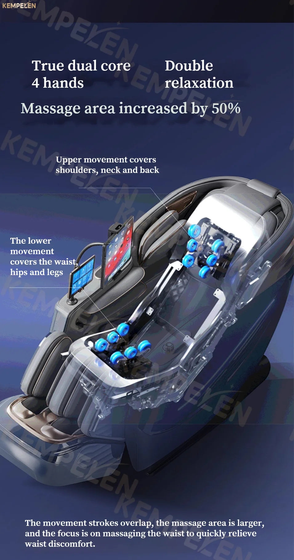6D Dual-Core Electric Massage Chair with SL Track and Heat Therapy Body Shaping Massage Equipment Tidesmit