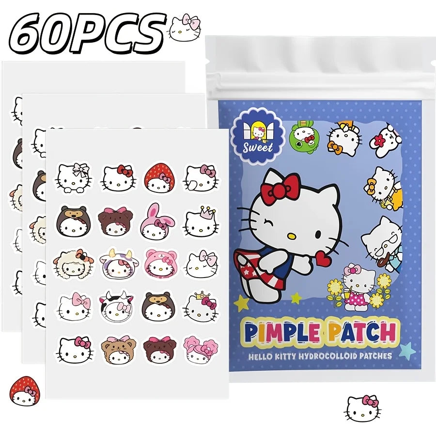 20/60PCS Sanrio Hello kitty Cartoon hydrocolloid acne patch - facial decorative sticker - covers blemishes and acne scars.