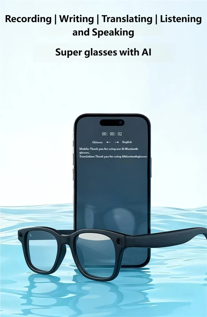 AI Smart Shooting Glasses | HD Voice Control Wide Angle Black Edition Tidesmit