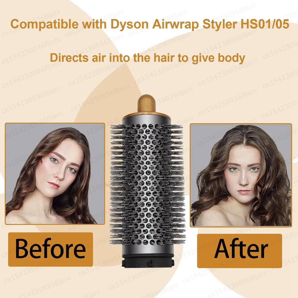 SenCiciMen X9 round volumizing hair brush attachment for Dyson Airwrap, salon professional styling for curly hair.