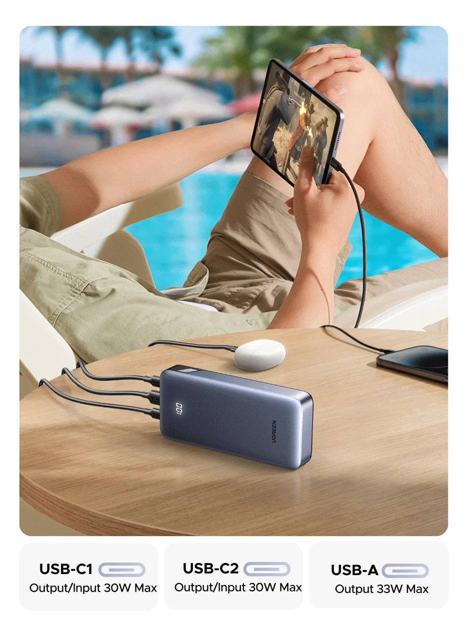Portable Power Bank 20000mAh 30W Fast Charger with PD Delivery Tidesmit