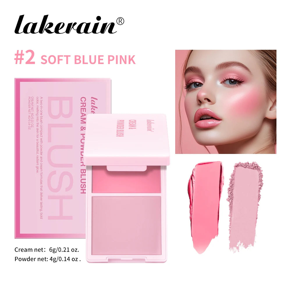 Tidesmit cream and powder blush palette shade swatch featuring long-lasting high-pigment peach pink makeup