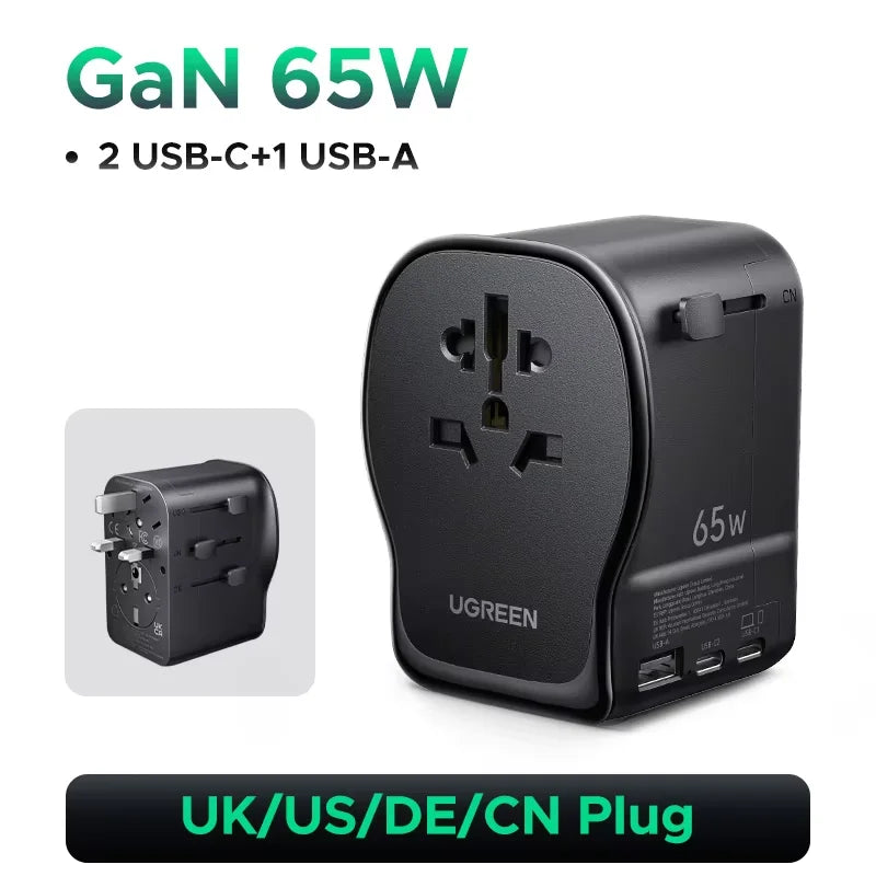 65W Universal Travel Adapter | USB-C Fast Charger by Tidesmit 65W-Travel Adapter China Mainland Tidesmit