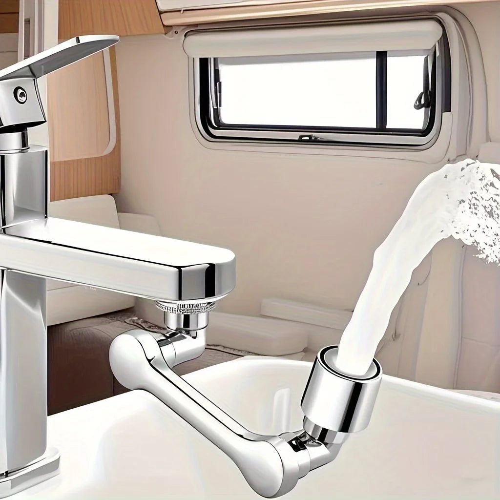 1440° Swivel Bathroom Faucet Nozzle Silvery Suitable for Kitchen Faucet Extender Washbasin Robotic Arm Home Renovation Accessory