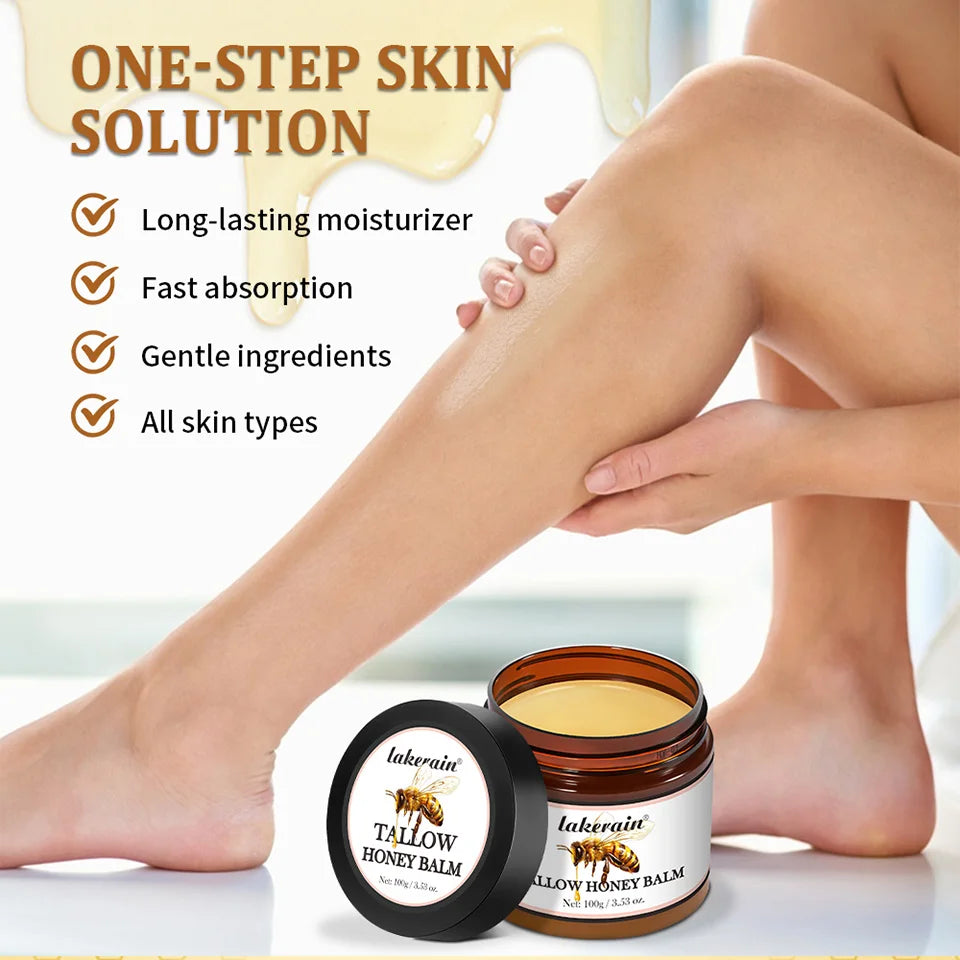Honey Tallow Balm for Face Natural Handmade Lotion Whipped Beef Tallow Cream for Face & Body Sensitive Skin for Men & Women