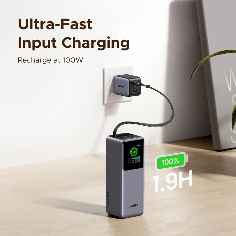 Portable Power Bank 165W 20000mAh PD3.0 Fast Charger for Laptops Tidesmit