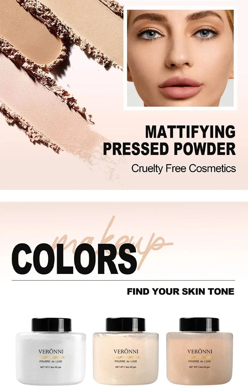 Tidesmit 6 color banana luxury loose powder for face makeup featuring oil control and matte foundation finish