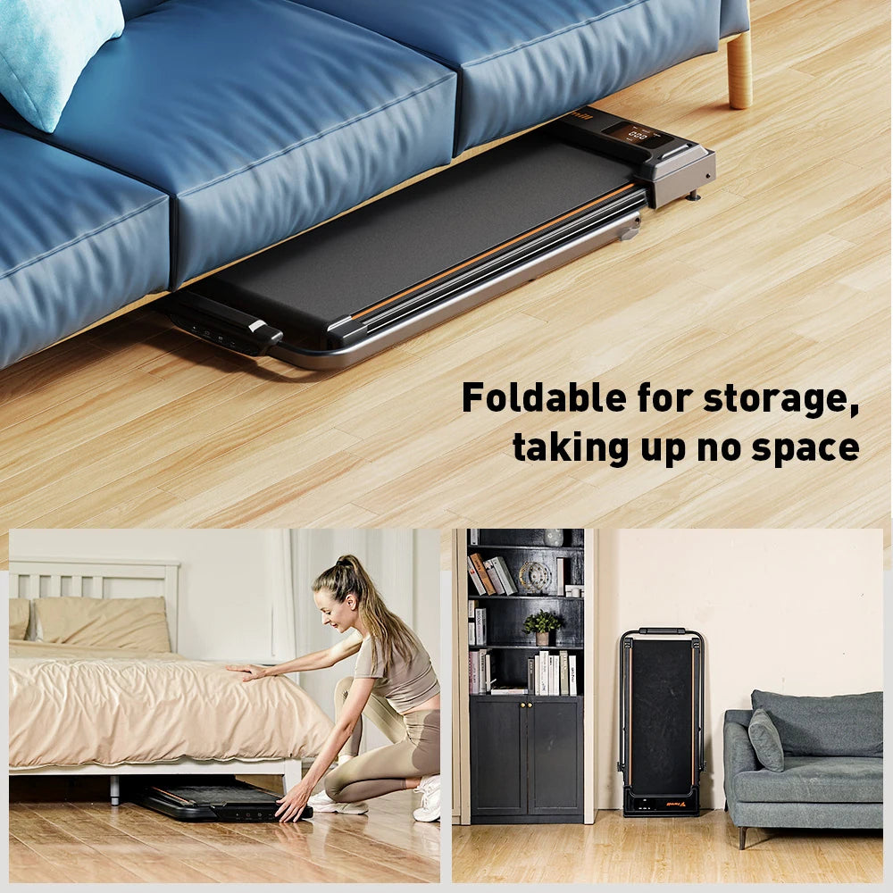 Formill FT51/FT50/FT52 Treadmill 2 In 1 Walking Running Treadmill 0.75-2.5HP Foldable Under Desk Treadmill38*95cm Running Area With Armrest LED Display Oil Drip Hole Indoor Home Gym Exercise Machine