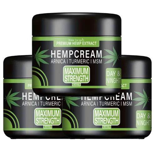 Hemp Cream: Premium Hemp Extract+Arnica+Turmeric, Maximum Strength, Light Texture, Moisturizes for Elastic Skin (Day & Night)