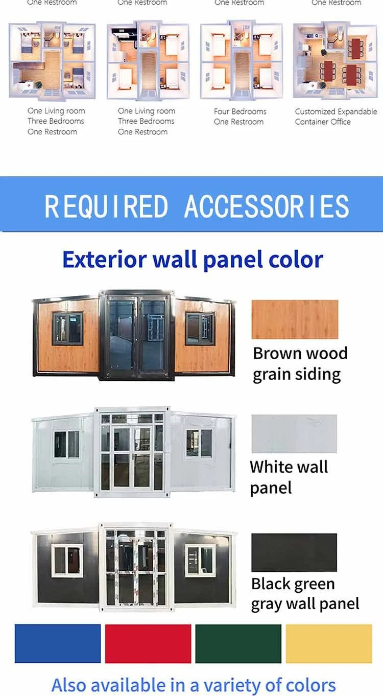 Remote Mobile Homes 20ft 40ft Luxury Modern Prefab 3 Bedroom Portable Container House Granny House Expandable Home