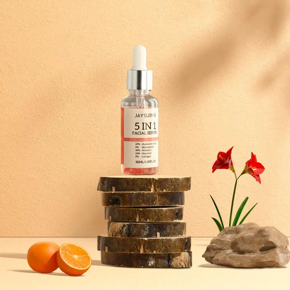 5 In 1 Face Serum 30% Vitamin C Moisturizing Whitening Anti Wrinkle Aging Niacinamide Hyaluronic Acid Facial Serum SkinCare 30ml