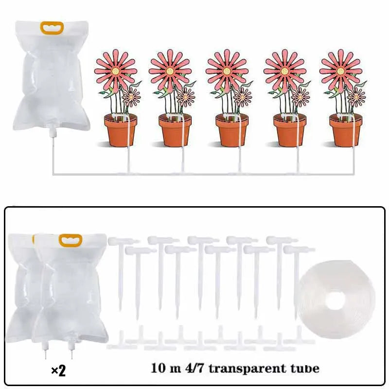 Plant Irrigation Bag Automatic Adjustable Dripping Rate Watering Bag Garden Watering Water Bag Plant Dripper Tools Kits