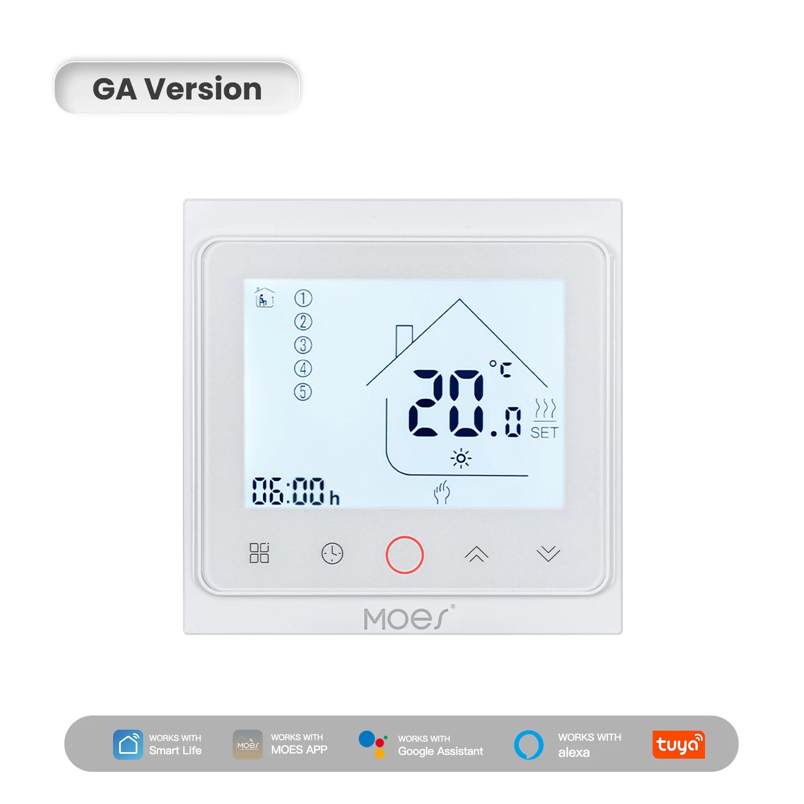 Tidesmit MOES WiFi ZigBee smart thermostat for Matter-compatible water and electric floor heating temperature control