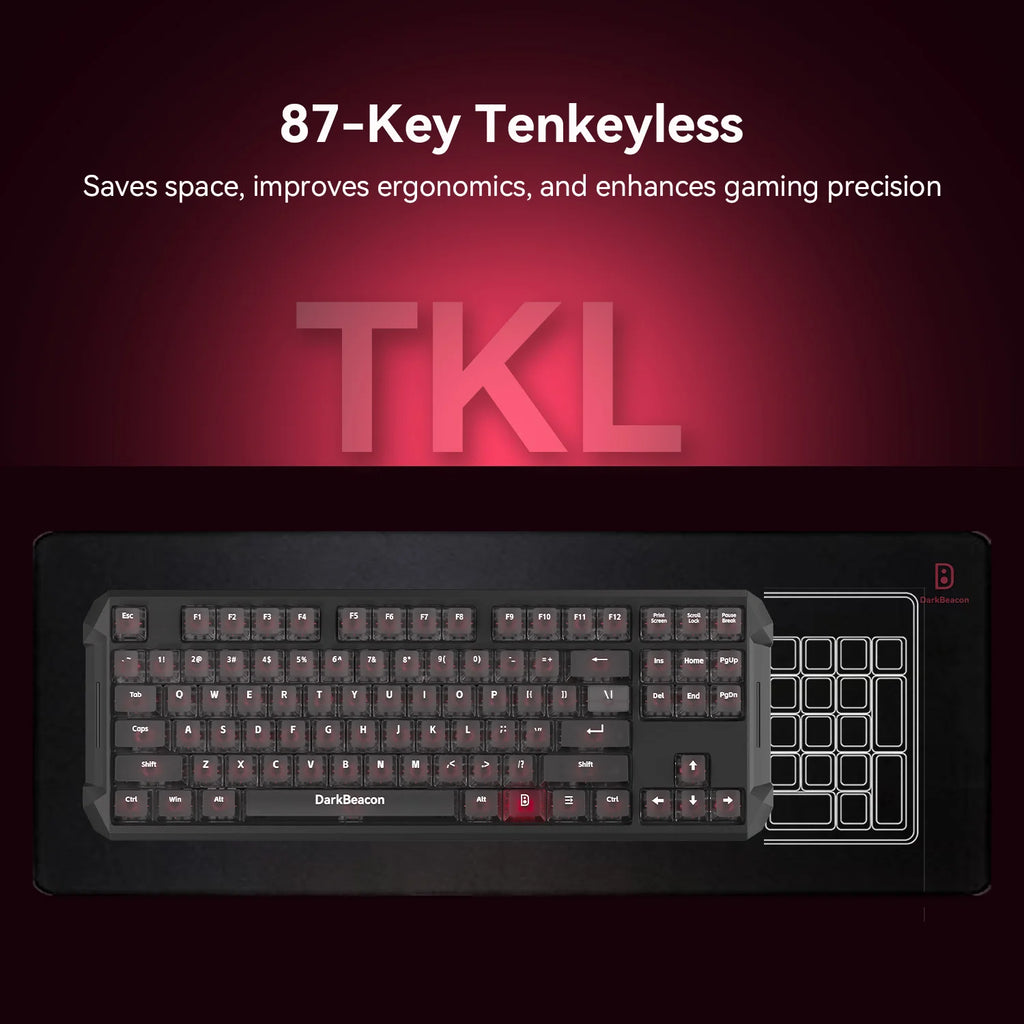 DarkBeacon Blade 87 Hot-Swappable Silent Keyboard RGB Backlit Mechanical Gaming Keyboards 8000Hz USB-C Wired for Windows MacOS