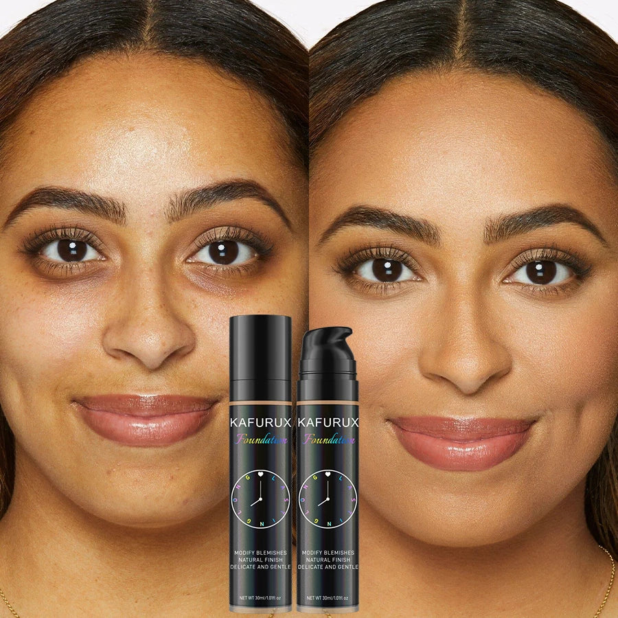 Tidesmit 8 color full coverage liquid concealer foundation showing creamy texture and high coverage makeup finish