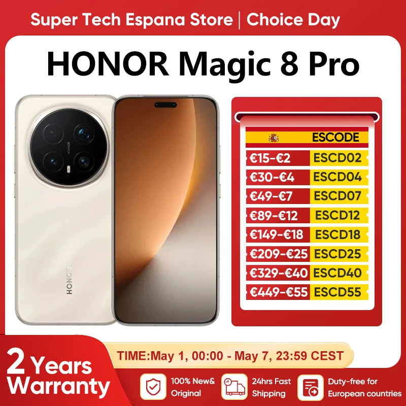 Honor Magic 8 Pro 5g Smartphone Global Version Snapdragon 8 Elite Gen 5 200Mp Ultra Night Telephoto Ois 6270Mah 100W Supercharge 80W Wireless 6.71"Oled Nfc