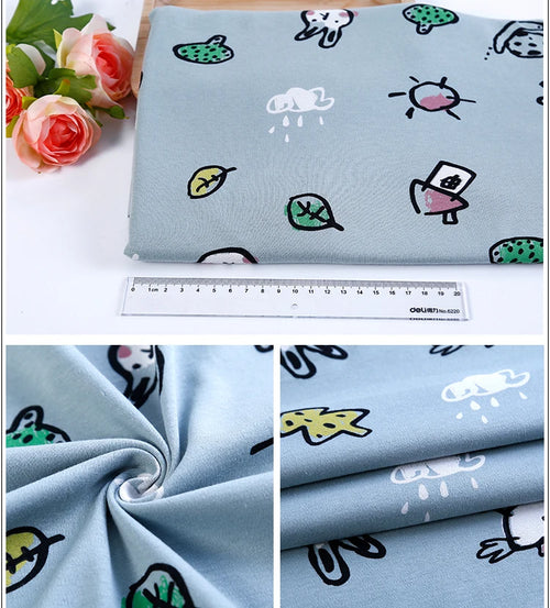 Baby Fabric Knit Jersey Print Fabric Sewing Material for Children's Garment 50*185cm Brocade Fabric Organic Fabric  Knitted