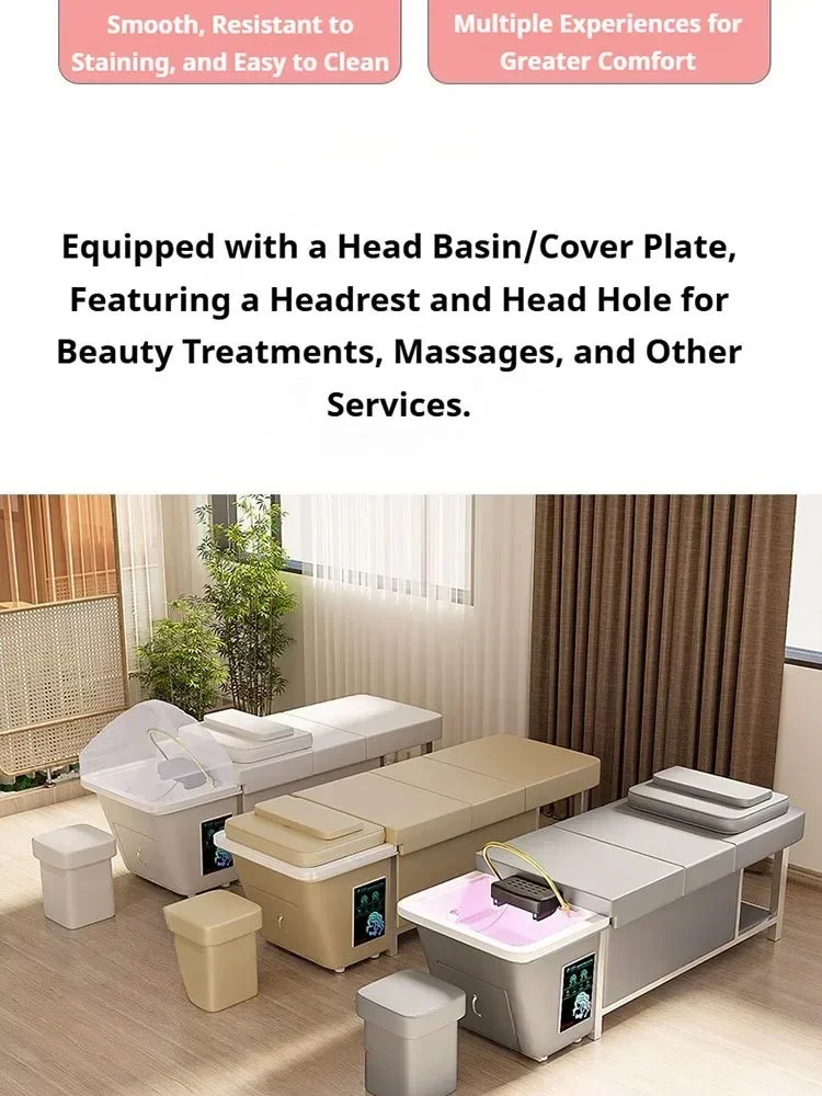 Head Spa Shampoo Chair with Water Tank - Reclining Salon Wellness Bed Massage Chairs Tidesmit