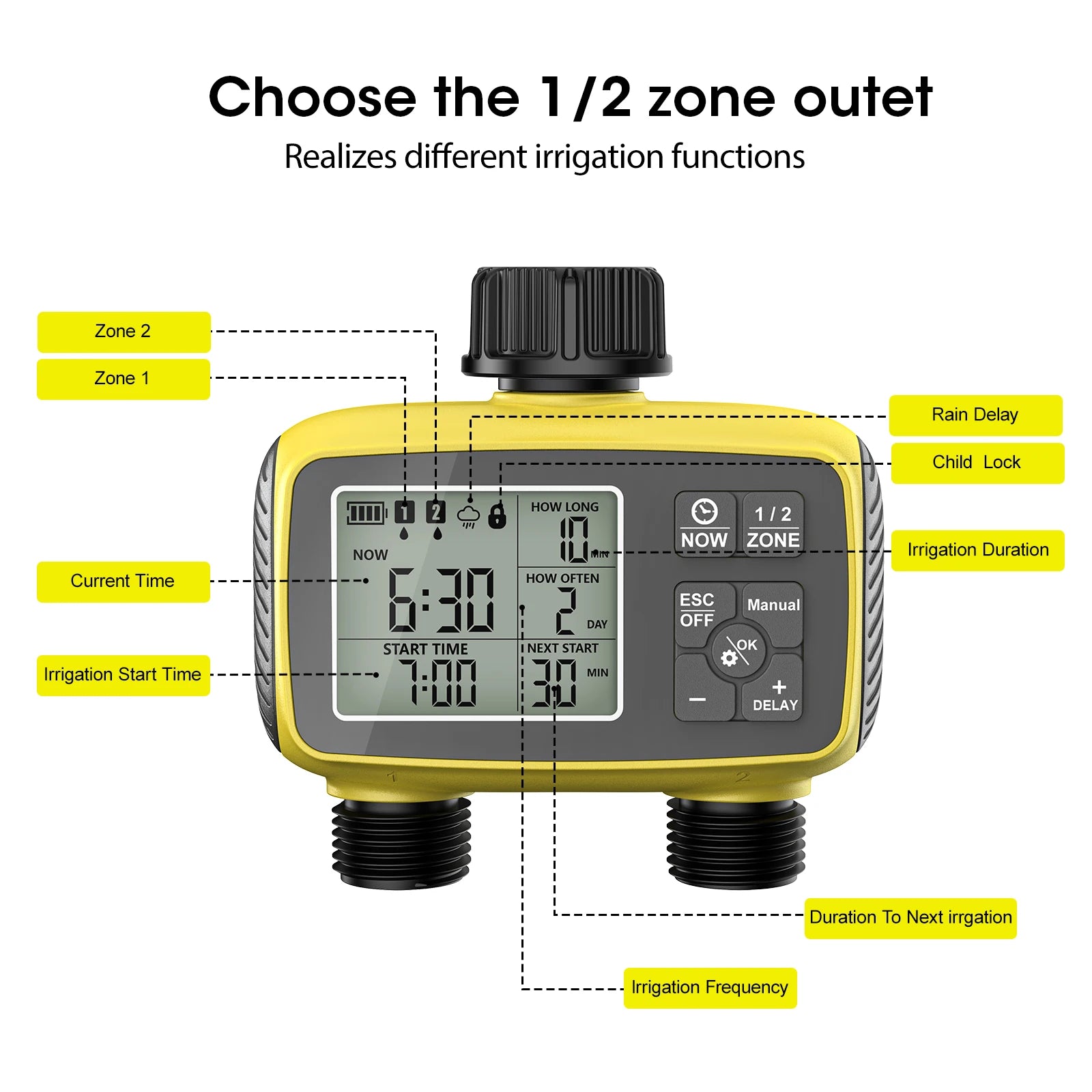Intelligent Gardening Dual Zone Independent Controlled Timer Atomization Cooling System Kit Courtyard Automatic Watering Program