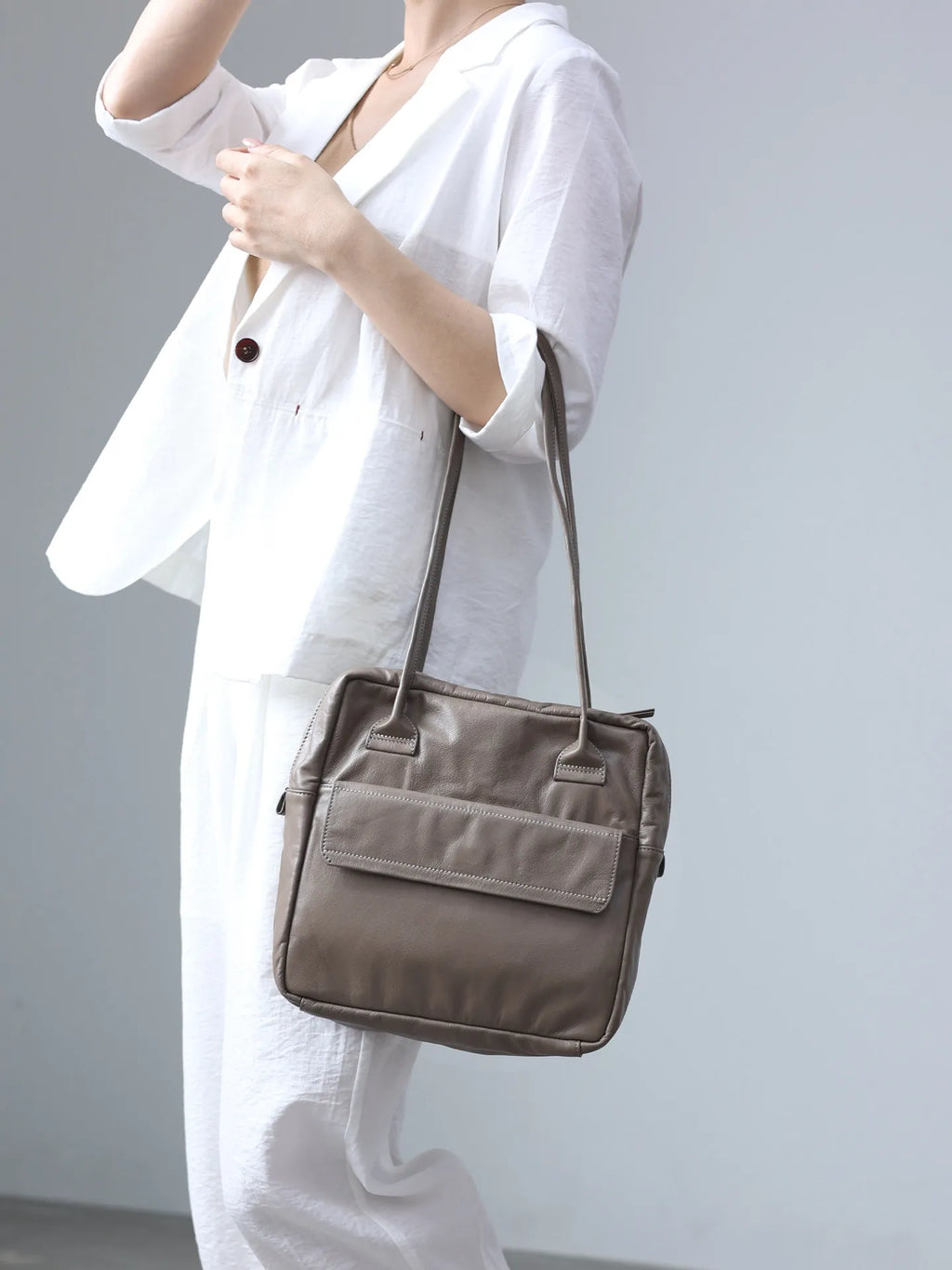 Soft Genuine Leather Women Single Shoudler Bags Small Size Zipper Tote Fashion Versatile Handbag Luxury Design