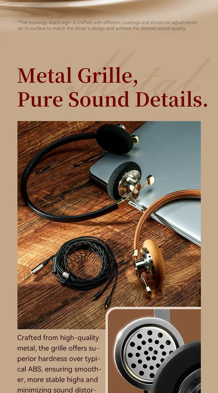 Vintage Metal Over-Ear Hi-Fi Headphones RZ200m by Tidesmit Tidesmit
