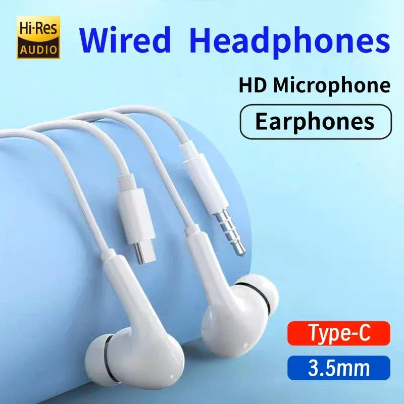 USB-C Wired Earbuds with Mic – Tidesmit In-Ear Headphones for Devices Tidesmit