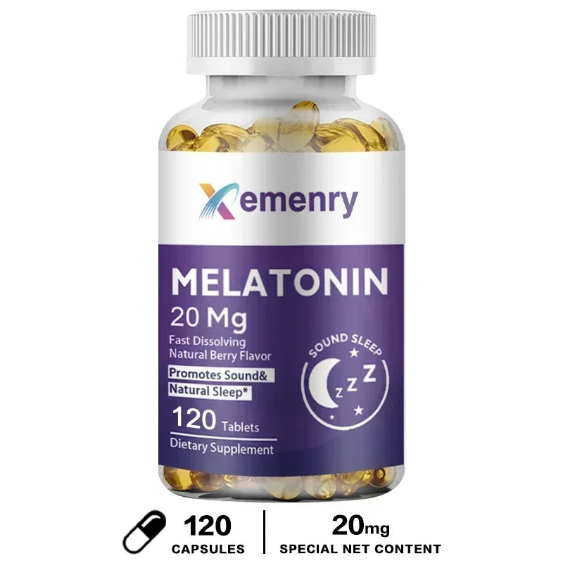 Melatonin Capsules - Sleep Dietary Supplement, to Promote Sleep Quality, Help Deep Sleep