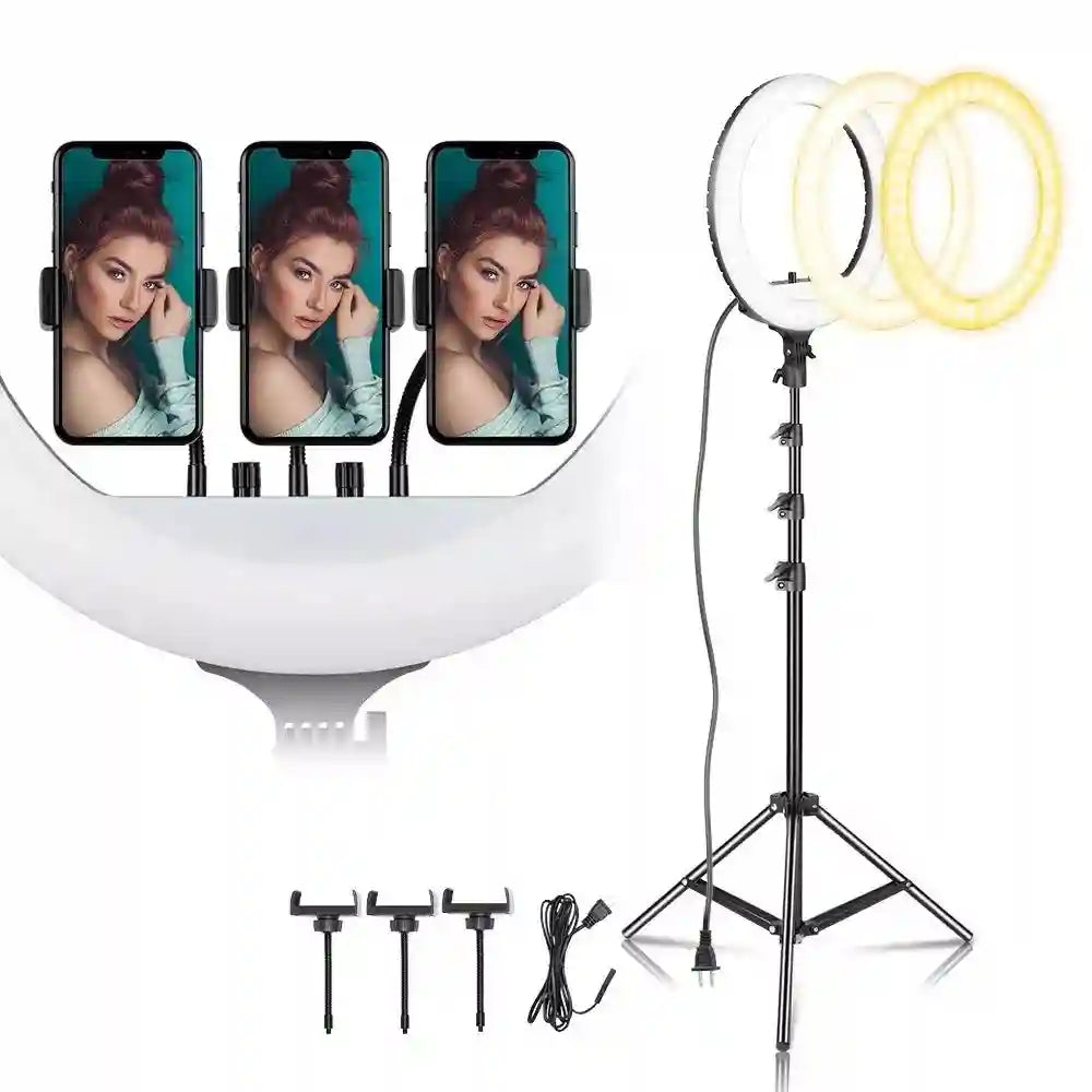 18 Inch Ring Light with Tripod Stand - Adjustable Professional LED Lamp Tidesmit
