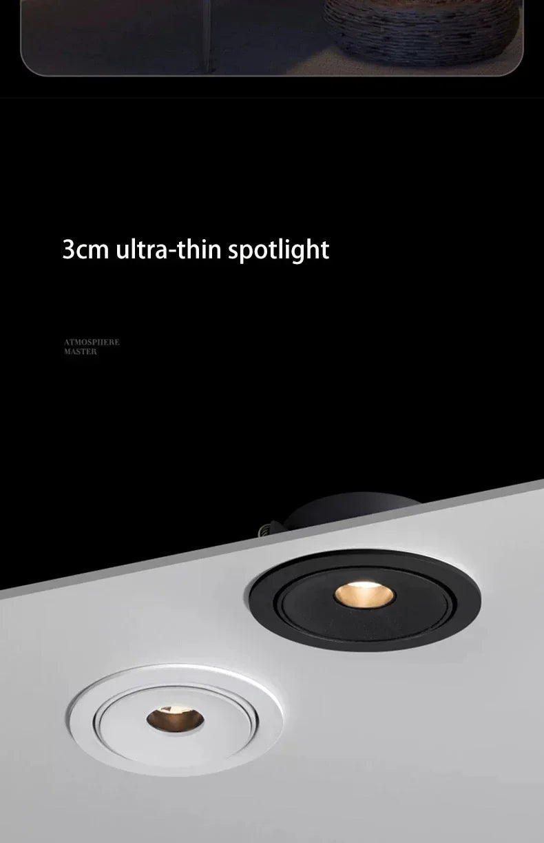 Ultra Thin Small Beam Angle Led Spotlights Spot Light Embedded 3W 5W 7W 3 8 15 Degree Ceiling Foco For Home Picture Art Museum