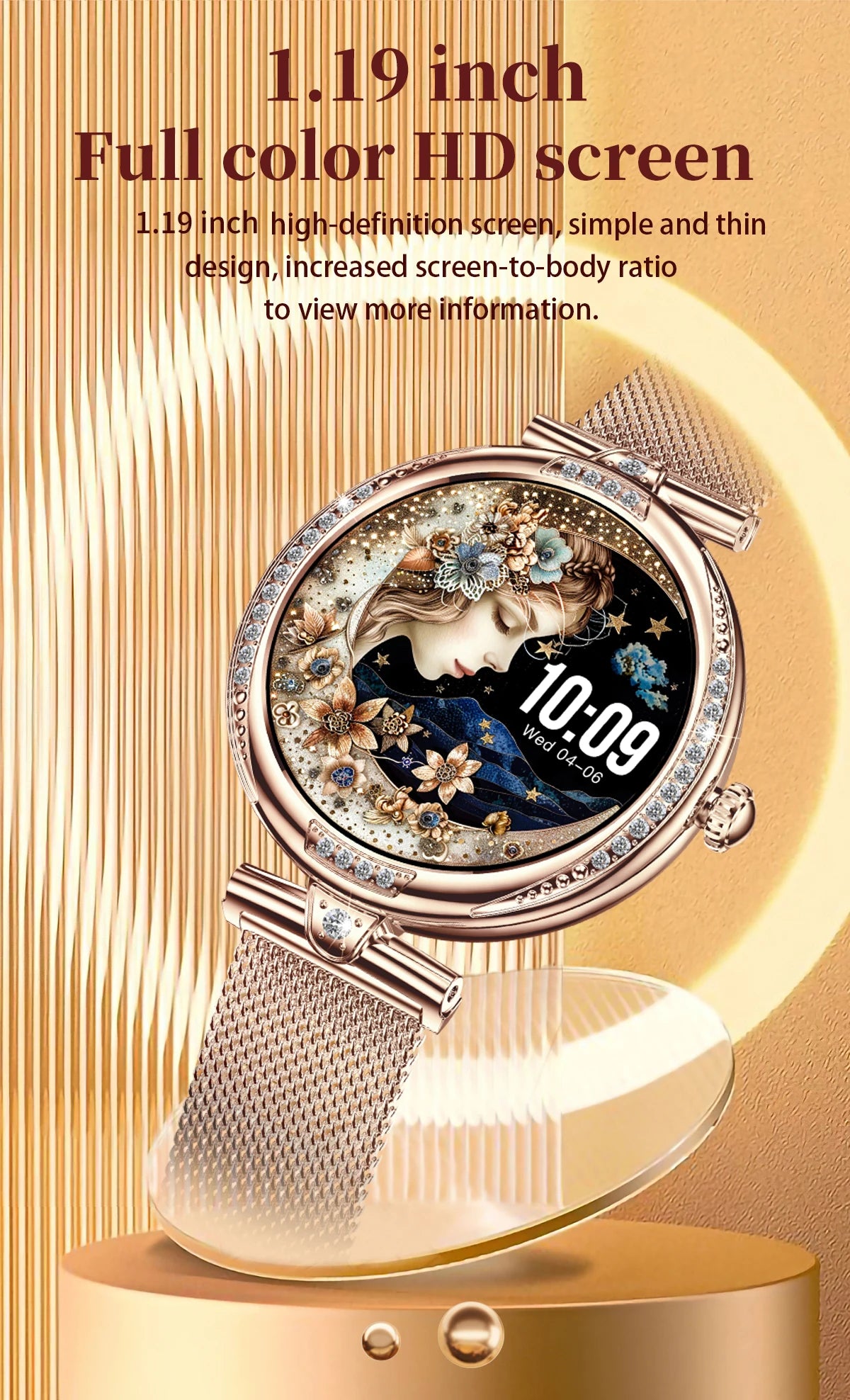LIGE New Women Smart Watch 1.19 Inch AMOLED Full Touch Screen Sports Fitness Watches Bluetooth Call Digital Smartwatch Lady Gift
