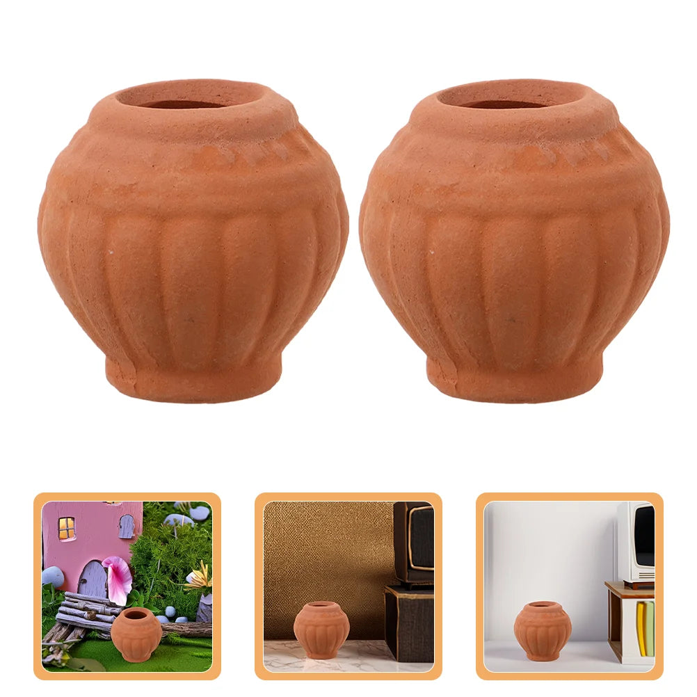 2Pcs Mini Terracotta Pots Clay Basins For Succulent Planter Flowerpot Nursery Garden Supplies Small Desktop Cactus Pot Planters