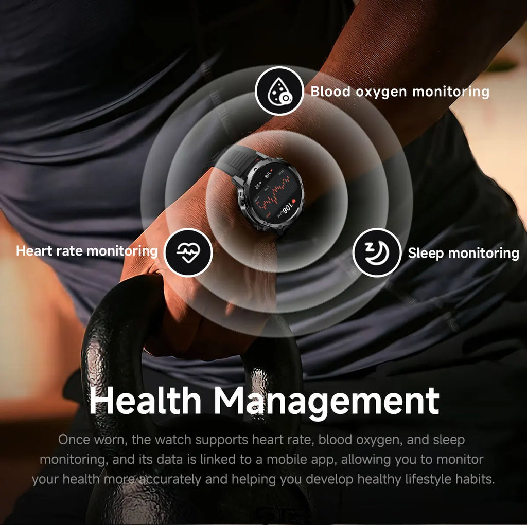 New T-Rex3 Ultra Smartwatch 1100mAh Battery GPS Compass IP69K Waterproof Outdoor Sports Tracker Military Grade Watch