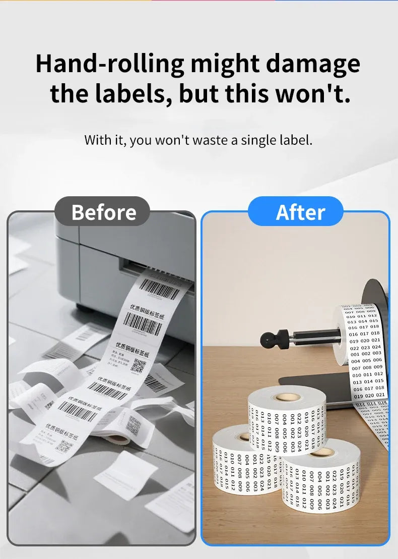 Stepless Speed Adjustable Label Rewinder Auto-sensing Barcode Label Dispenser for Industrial and Office Label Rewinding Projects