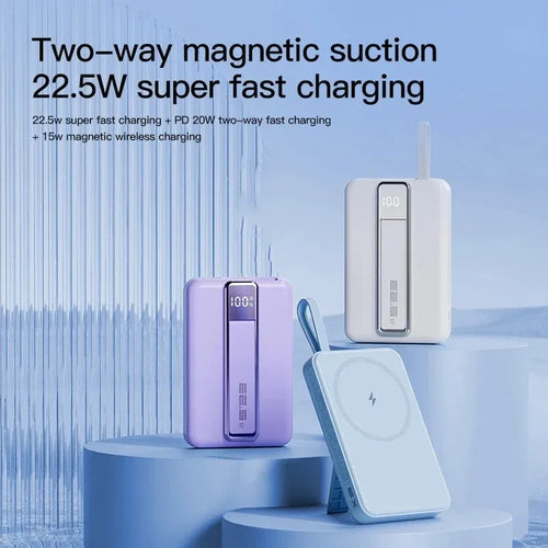 Magnetic Wireless Power Bank 10000mAh Fast Charger with Stand Tidesmit